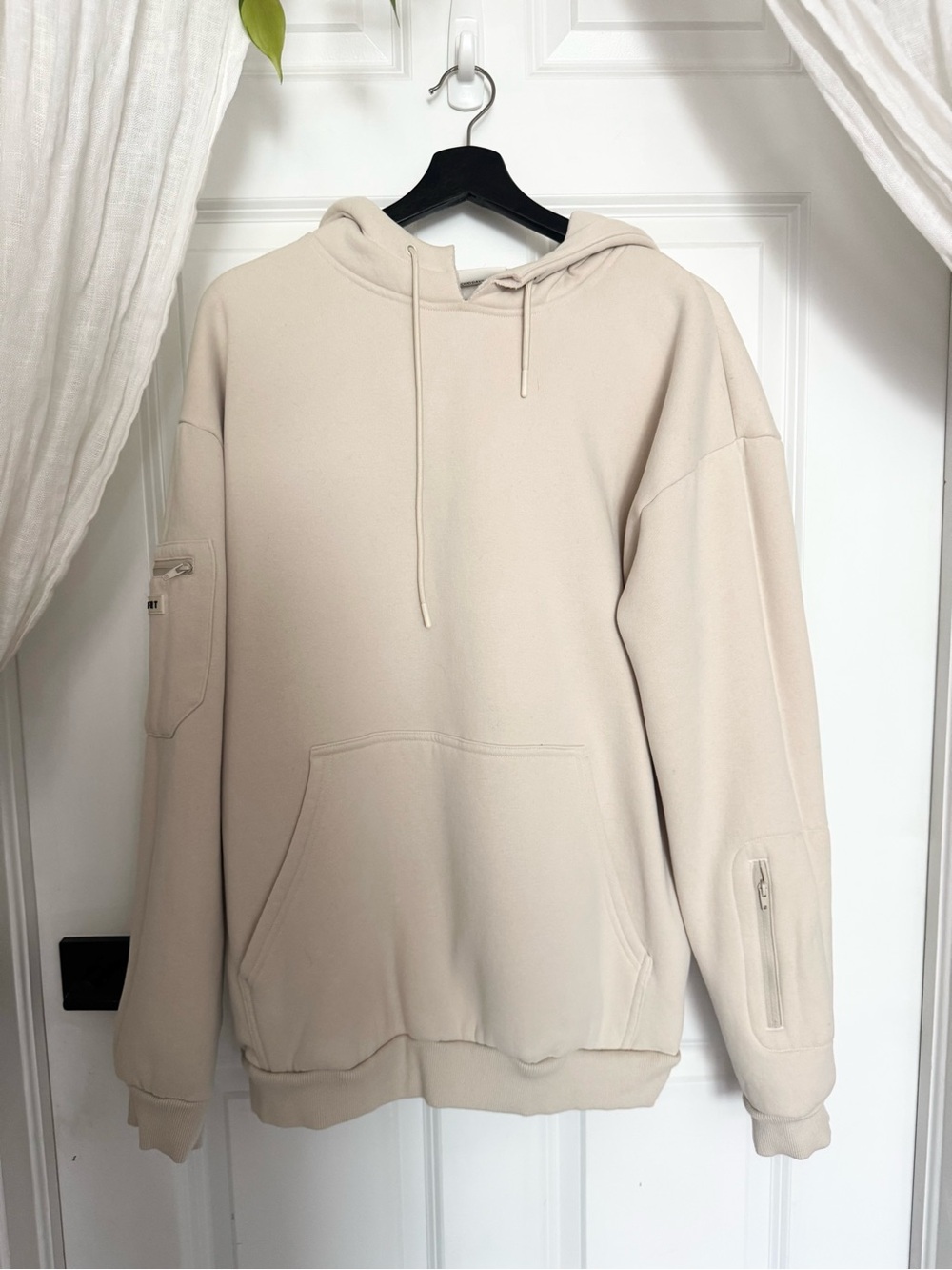 Comfort Oversized Hooded Sweatshirt - Cream - Picture 2 of 8